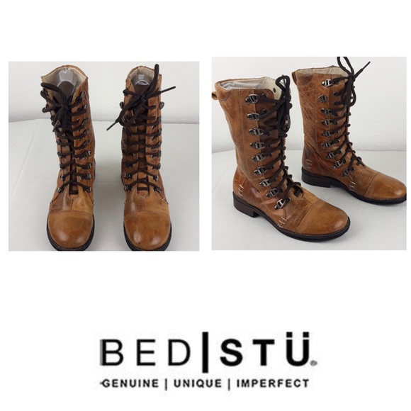Bed Stu Shoes - Bed Stu Leather Lace Up Brown Boot Size 8.5